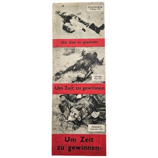 Origineel geallieerd propagandapamflet 'Um Zeit zu gewinnen' met foto's van Stalingrad, Tunis en Italië 1943