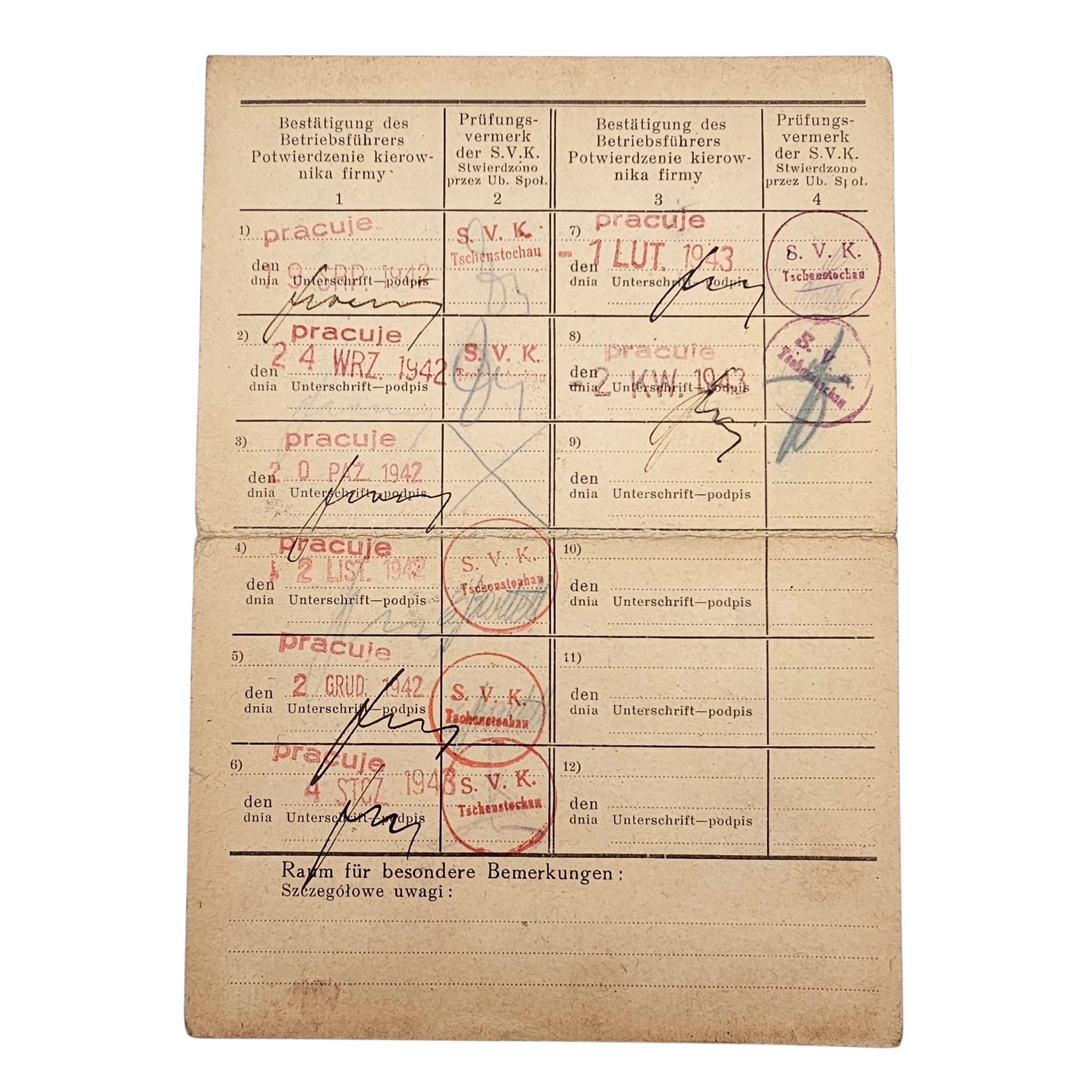 Original WWII German Ausweis Set - Occupied Poland 1941-44 - Afbeelding 7