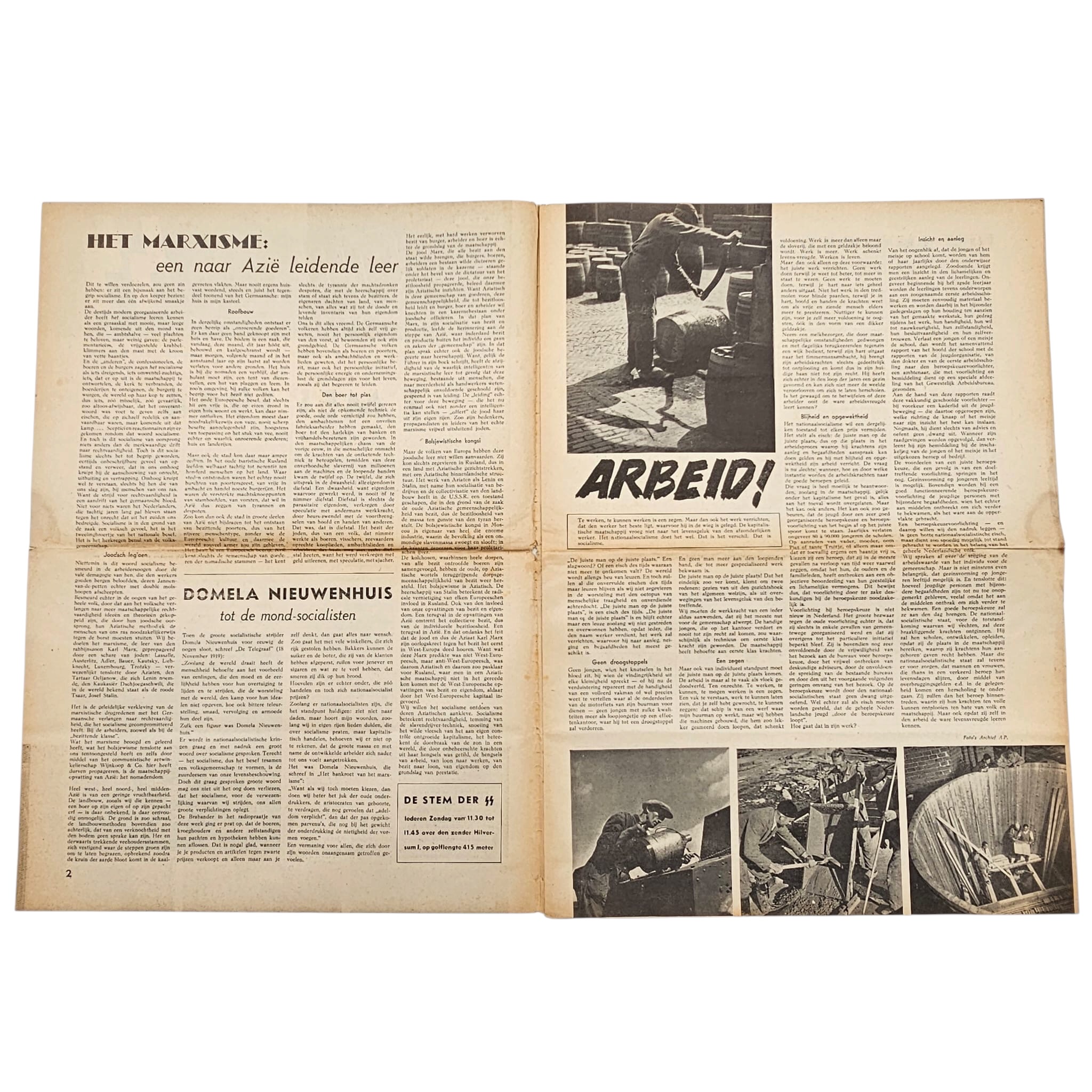 Original WWII Dutch Storm SS Newspaper 28 April 1944 - Afbeelding 3