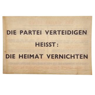 Origineel WWII geallieerd propagandastrooibiljet 'Der Wahre Feind' tegen de Nazipartij en SS