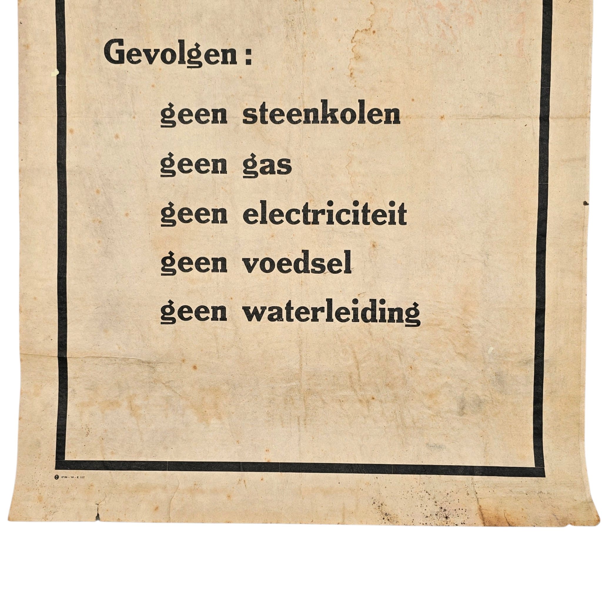 Original WWII German Occupation Dutch Railway Strike Propaganda Poster 1944