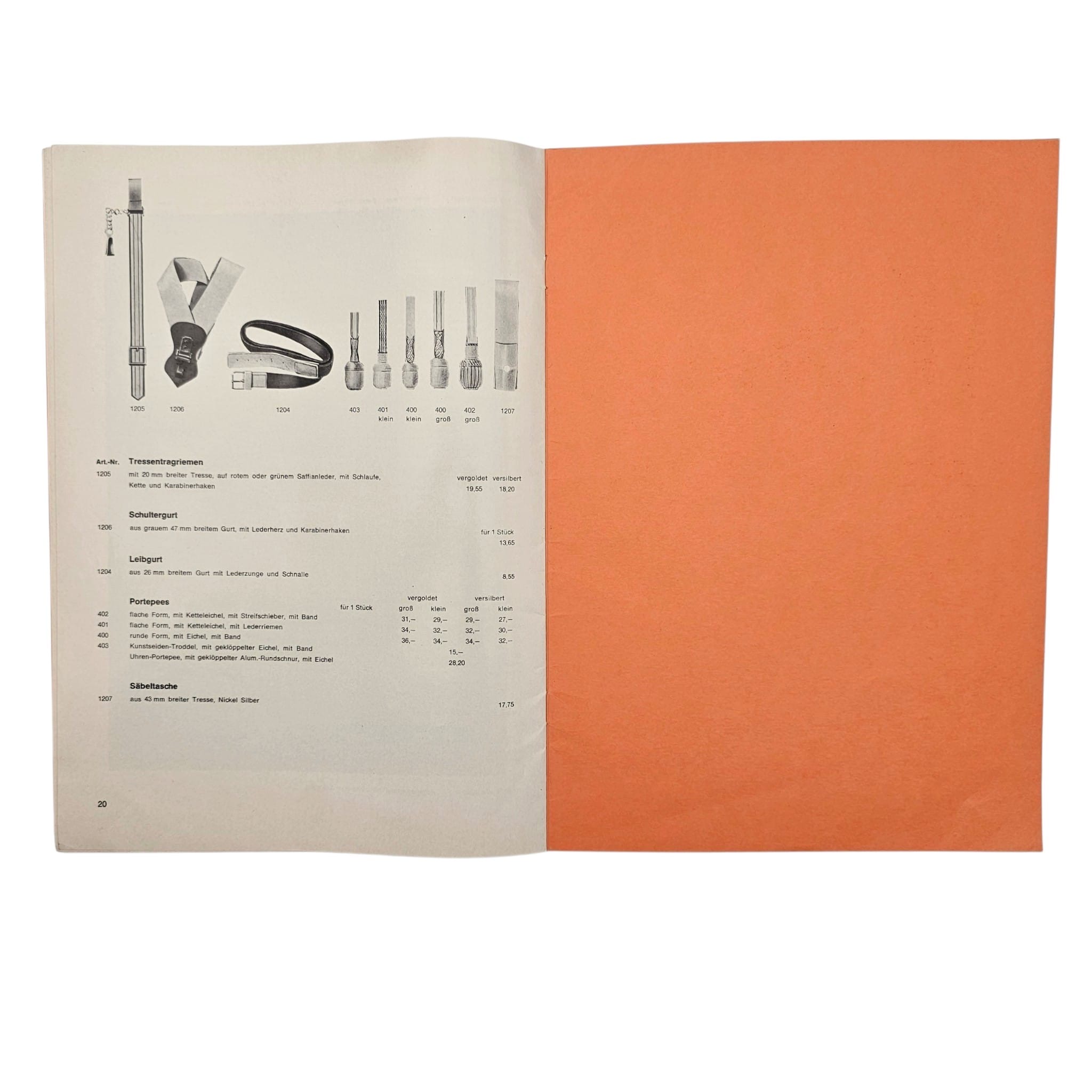 Original German 1970 Uniform Effects Catalogue for Clubs and Shooting Associations