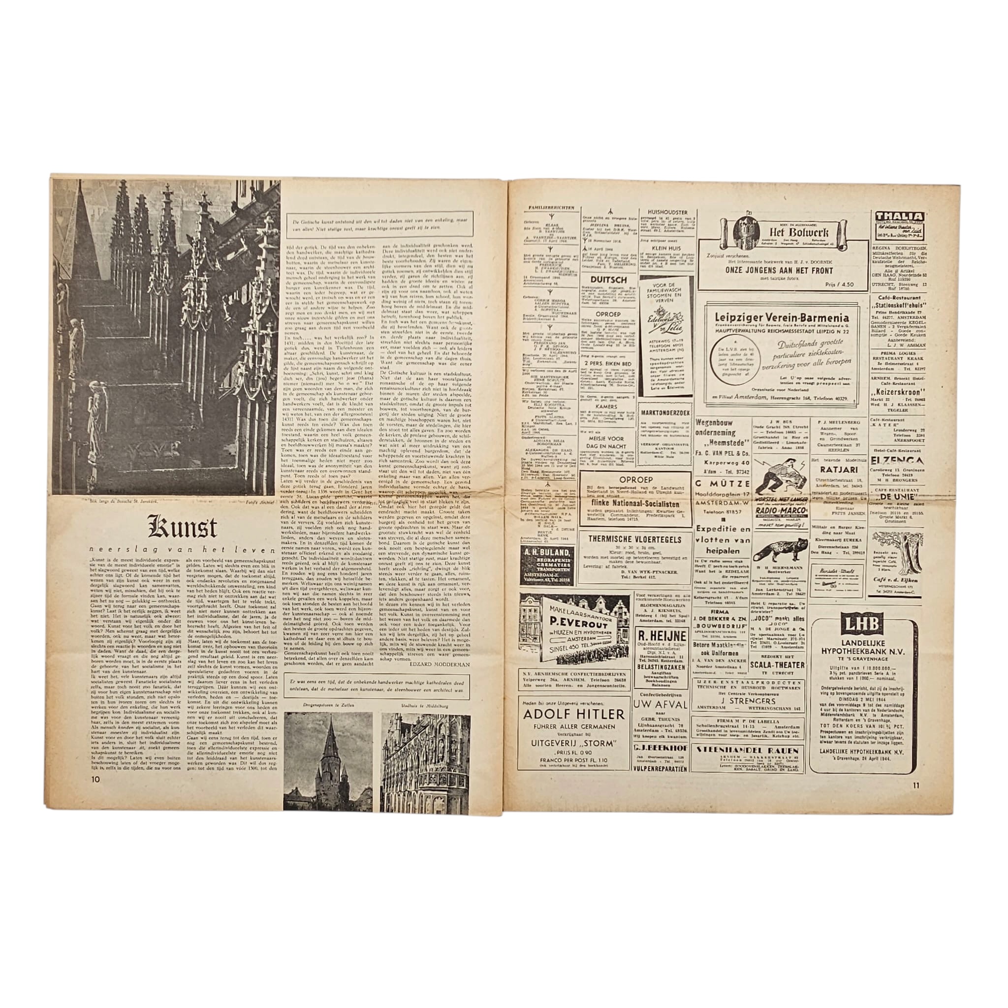 Original WWII Dutch Storm SS Newspaper 28 April 1944 - Afbeelding 4
