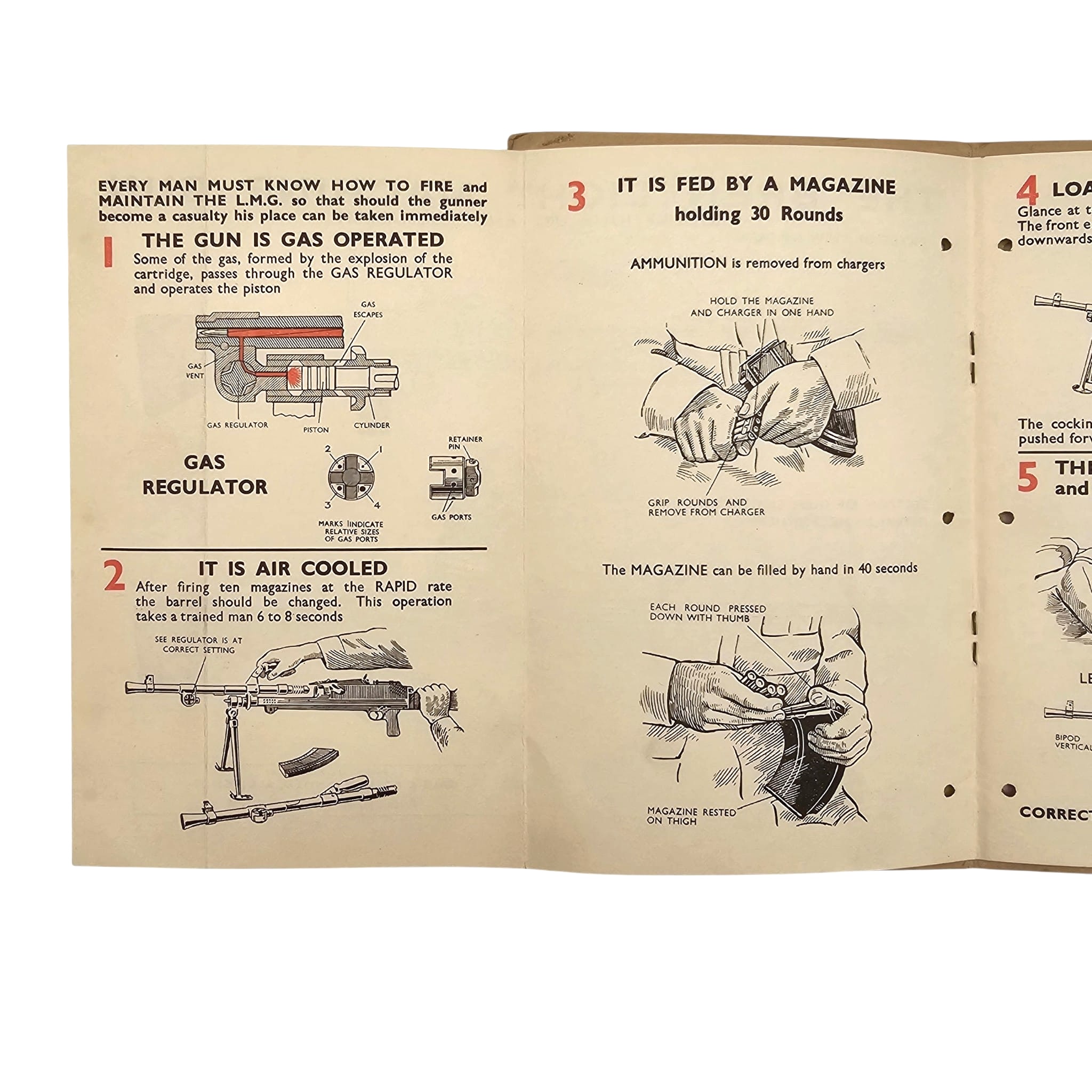 Original WWII British Bren Light Machine Gun Illustrated Training Manual by Gale & Polden