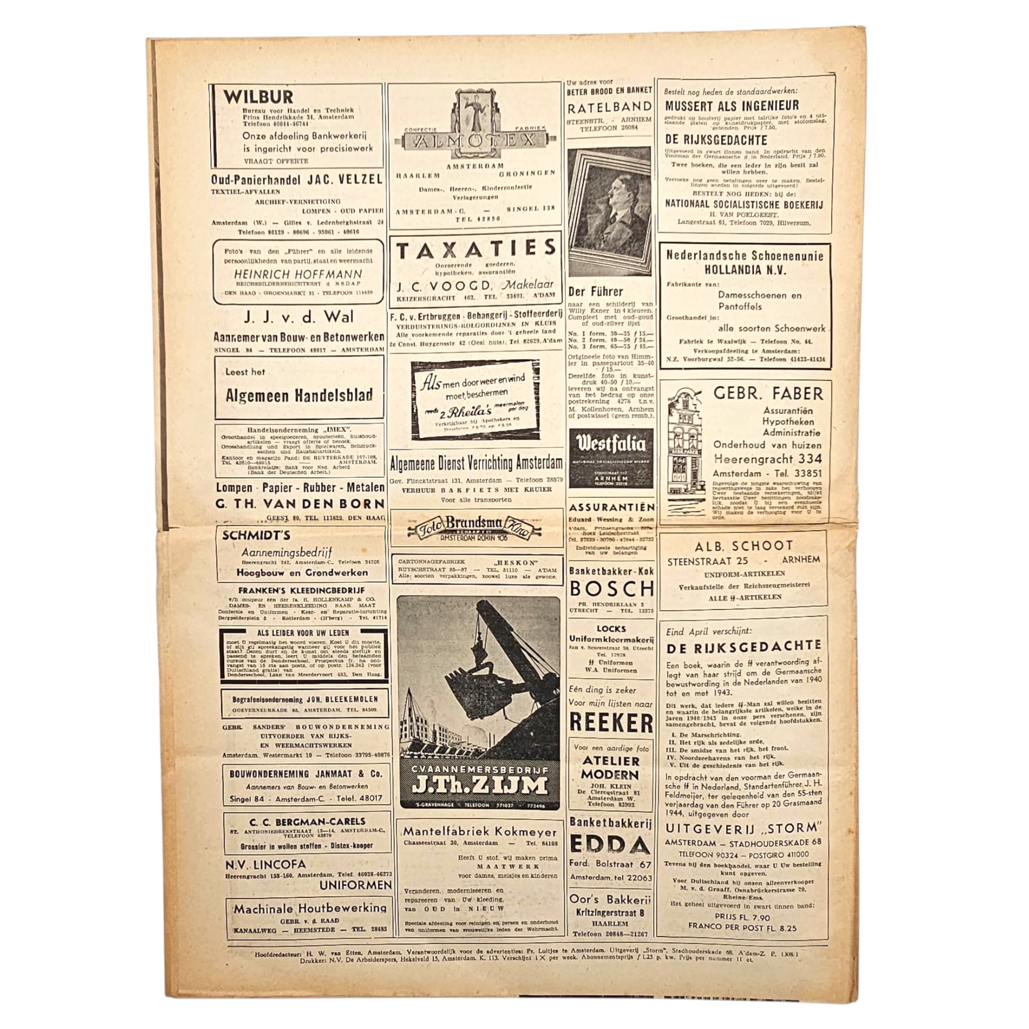 Original WWII Dutch Storm SS Newspaper 28 April 1944 - Afbeelding 7