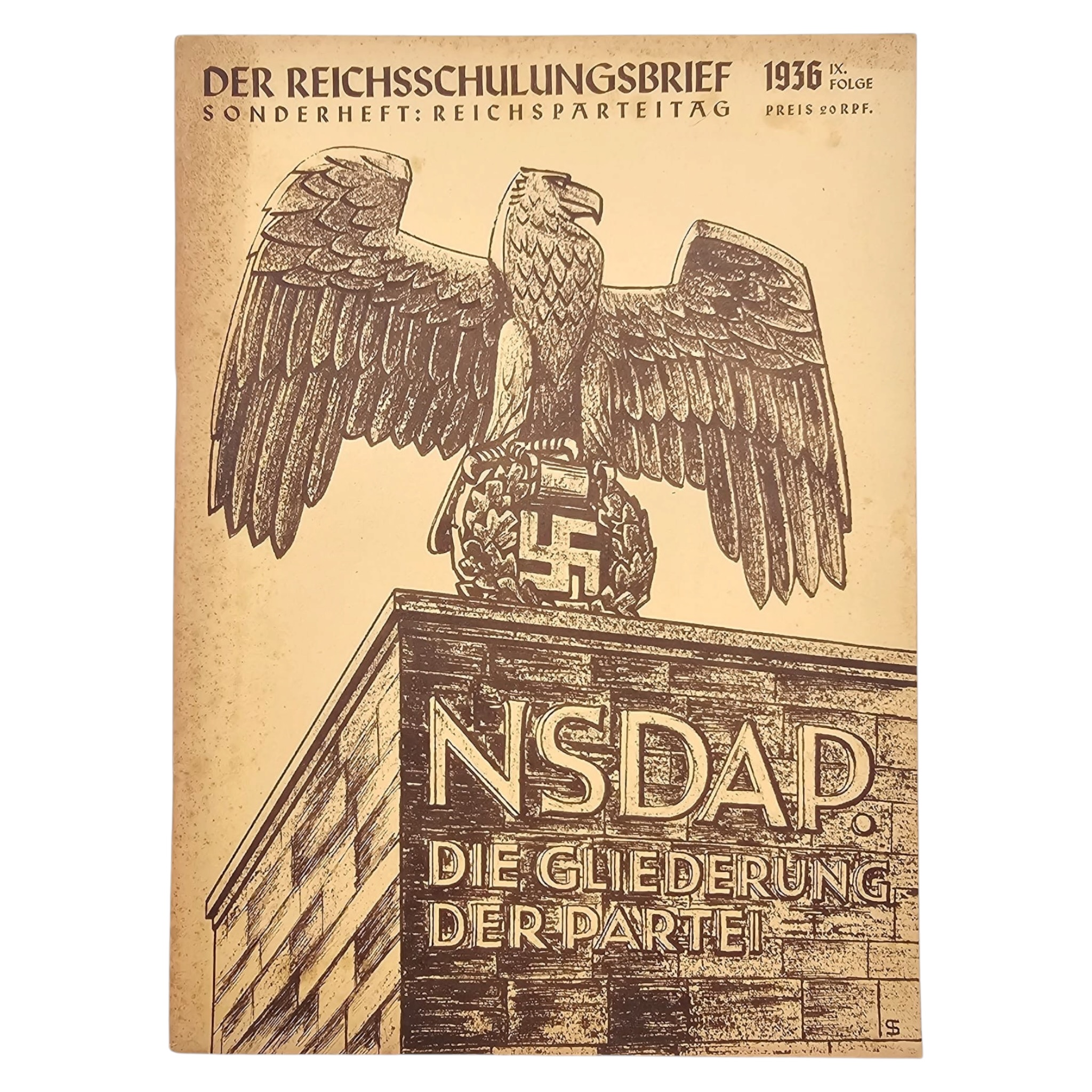 Voorzijde van het NSDAP Reichsschulungsbrief Sonderheft Reichsparteitag uit 1936