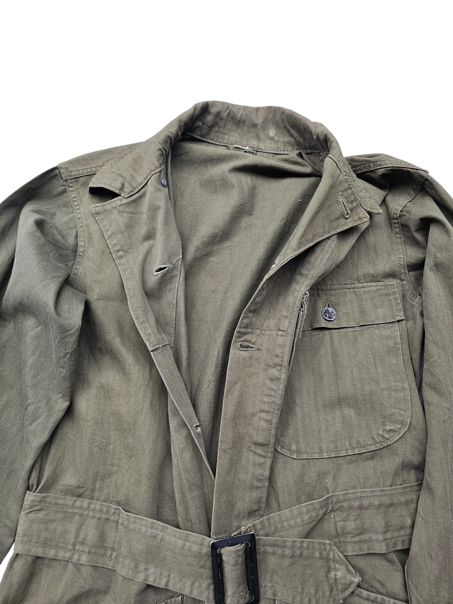 Original WWII US army HBT coveralls 14th Armored Division, May 1944 - Afbeelding 10
