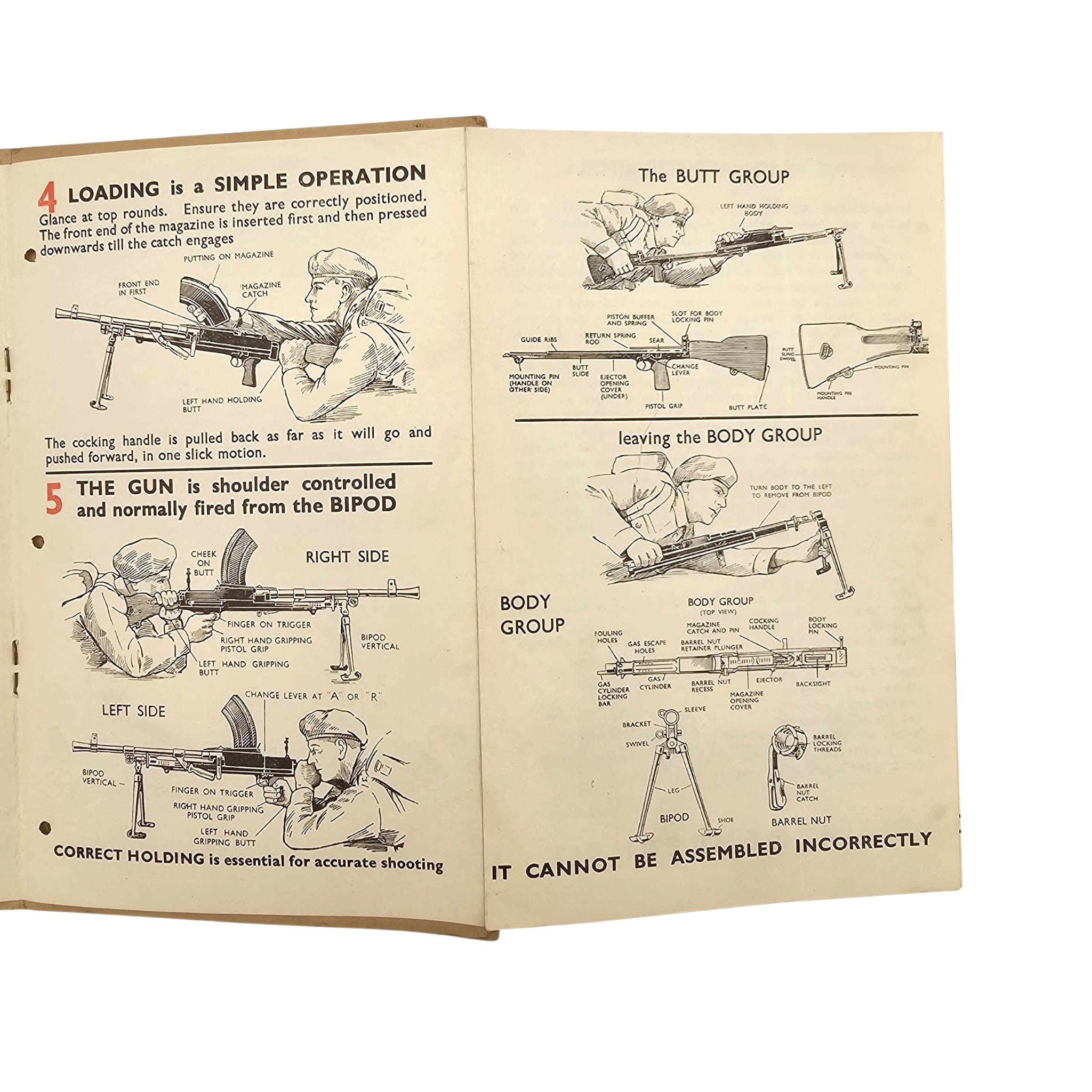Original WWII British Bren Light Machine Gun Illustrated Training Manual by Gale & Polden