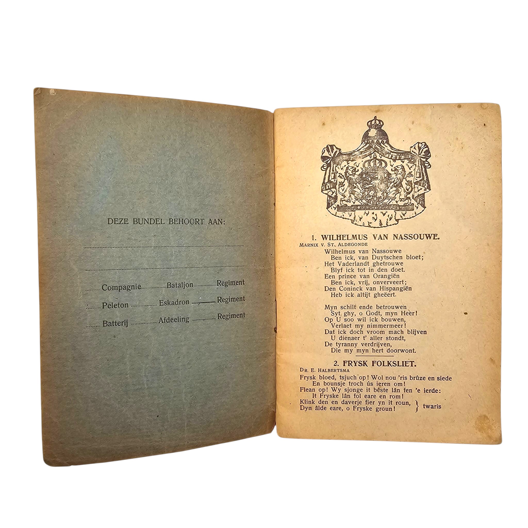Original WW1 Dutch Songbook 'Zangbundel voor het Leger' - Afbeelding 2