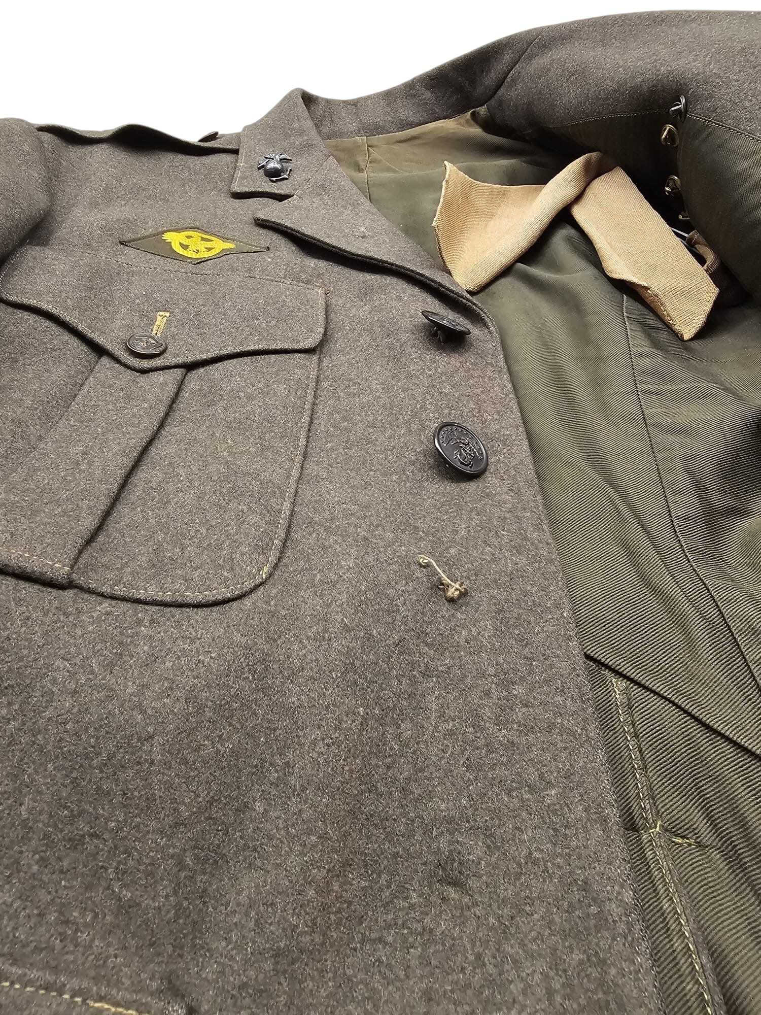 Original WWII USMC 4th Marine Division uniform, 1942 dated - Afbeelding 11